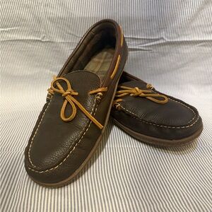 LL Bean Brown Leather Slipper Loafers